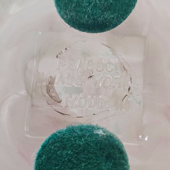Peacock Glass Works Handcrafted Clear & White & Pink Glass Paperweight - Picture 5 of 10